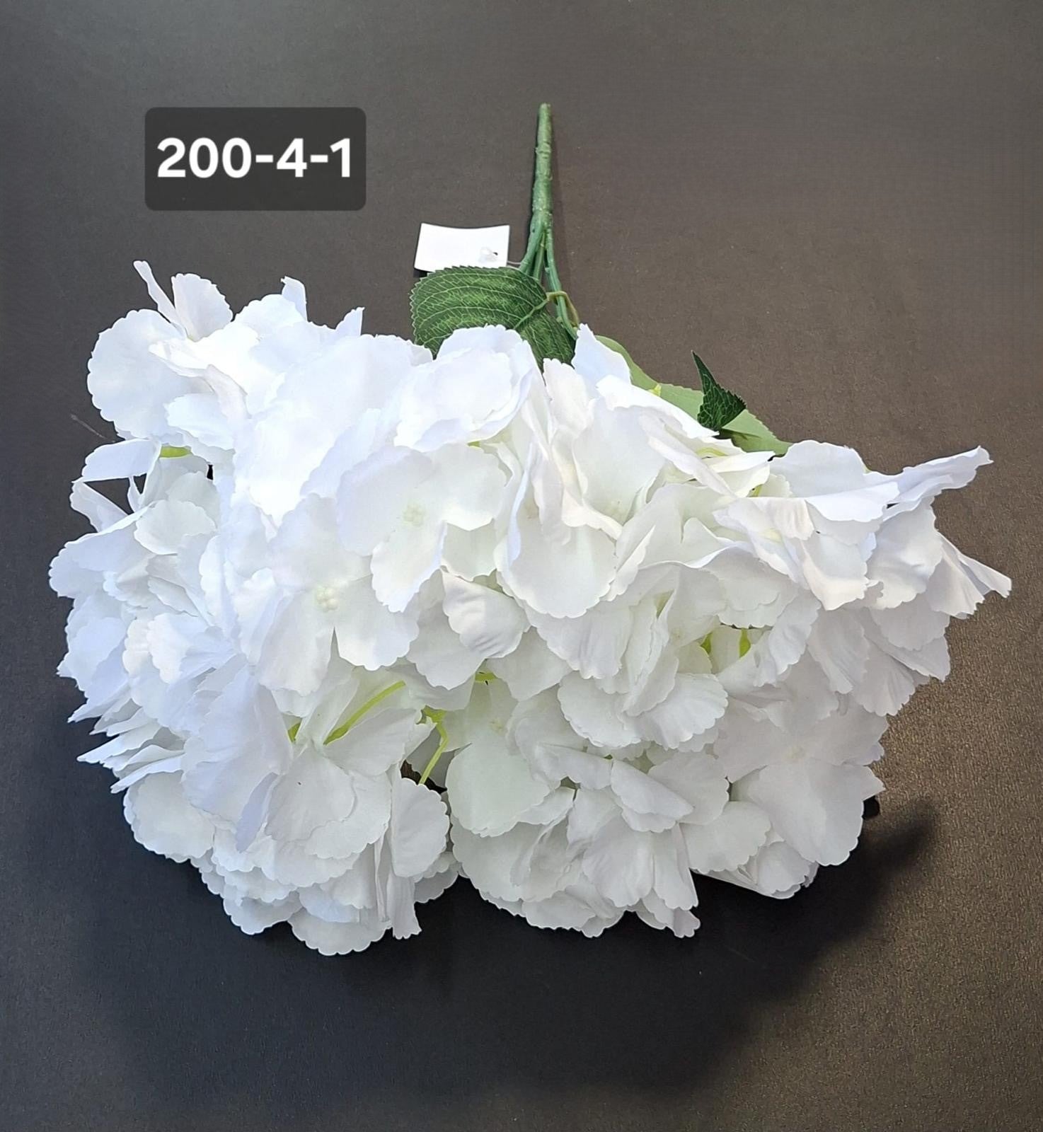 Buchet cu hortensii artificial alb din material textil - 42cm